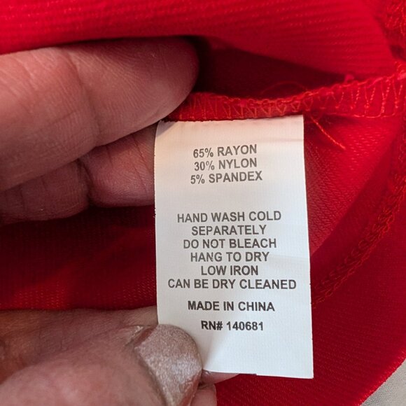 red Unique Vintage high waisted nautical pin-up wiggle pencil skirt, size L NWT - Picture 9 of 10